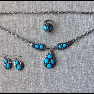 NWOT sterling and turquoise jewelry set